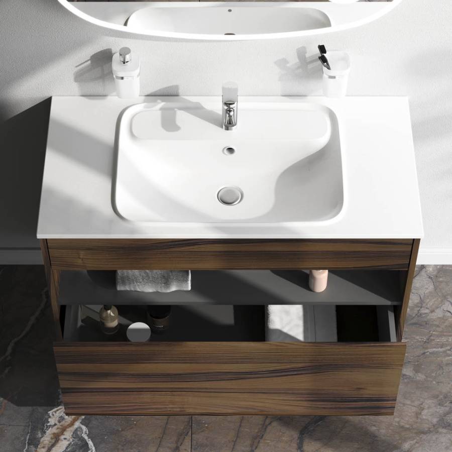 База под раковину с нишей и 1 ящиком, 100 см, дуб крафт, универсальная M8FFUX1001OF База под раковину с нишей и 1 ящиком, 100 см, дуб крафт, универсальная M8FFUX1001OF