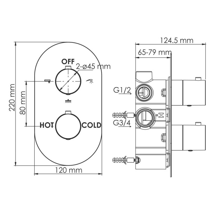 Berkel 4844 Thermo Термостатический смеситель для ванны и душа Berkel 4844 Thermo Термостатический смеситель для ванны и душа