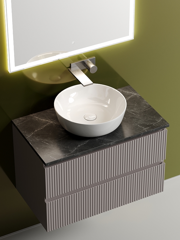 Тумба подвесная SANCOS Snob T 790х445х500, c двумя ящиками оснащенными доводчиками, Doha Soft, арт.SNT80SM Тумба подвесная SANCOS Snob T 790х445х500, c двумя ящиками оснащенными доводчиками, Doha Soft, арт.SNT80SM