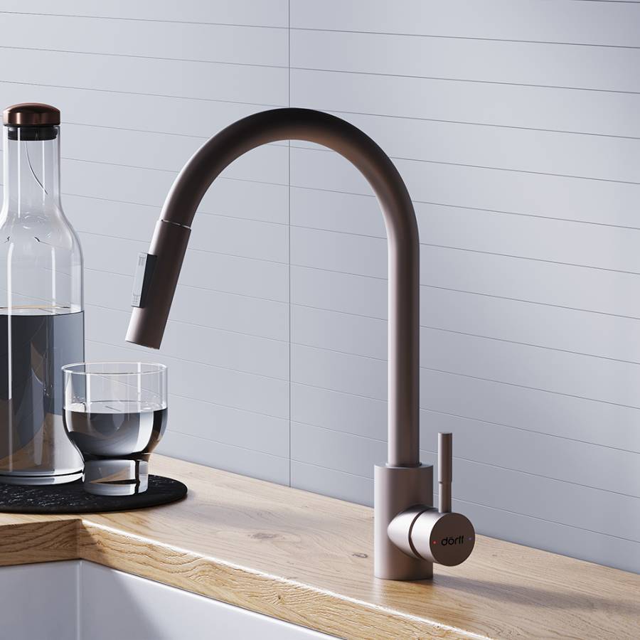 D3007511 Logic Кухонный смеситель  с вытягивающимся изливом, сатин D3007511 Logic Кухонный смеситель  с вытягивающимся изливом, сатин