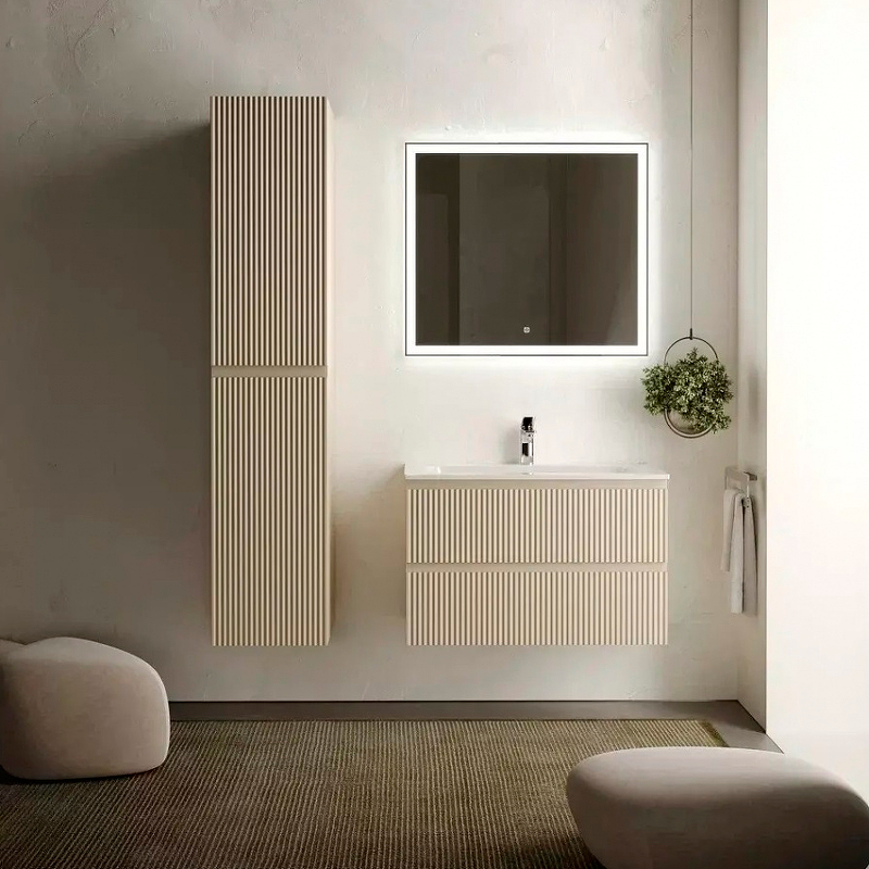 Тумба подвесная SANCOS Snob R 790х445х500, c двумя ящиками оснащенными доводчиками, Beige Soft , арт.SNR80CE Тумба подвесная SANCOS Snob R 790х445х500, c двумя ящиками оснащенными доводчиками, Beige Soft , арт.SNR80CE