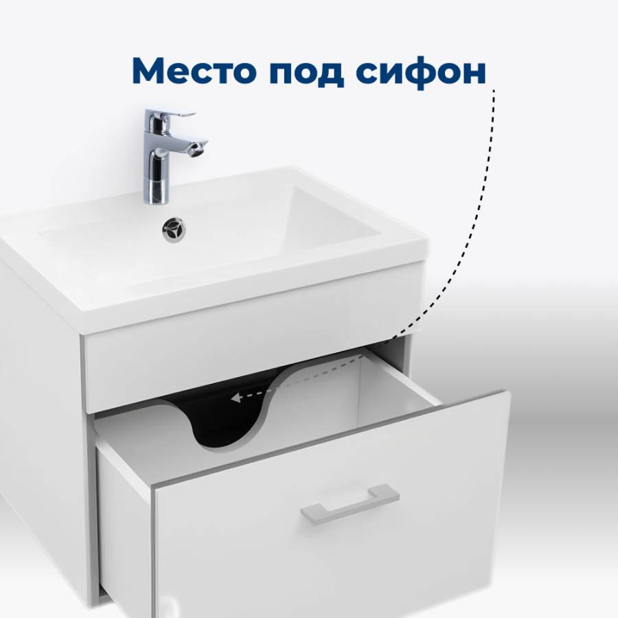 Тумба под раковину Aquanet Верона 50 белый (подвесная 1 ящик) Тумба под раковину Aquanet Верона 50 белый (подвесная 1 ящик)