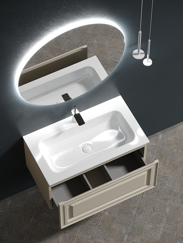 Тумба подвесная SANCOS Very 790х445х406, c одним  ящиком оснащенным доводчиками, Beige Soft , арт.VR80CE Тумба подвесная SANCOS Very 790х445х406, c одним  ящиком оснащенным доводчиками, Beige Soft , арт.VR80CE