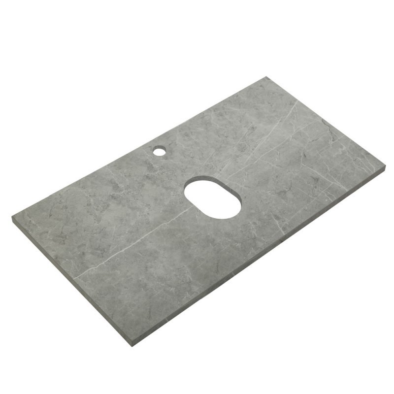 KEP-80-CEM-W0 Столешница из керамогранита без отверстия под смеситель 816x468x10 Исполнение: Cemento  KEP-80-CEM-W0 Столешница из керамогранита без отверстия под смеситель 816x468x10 Исполнение: Cemento