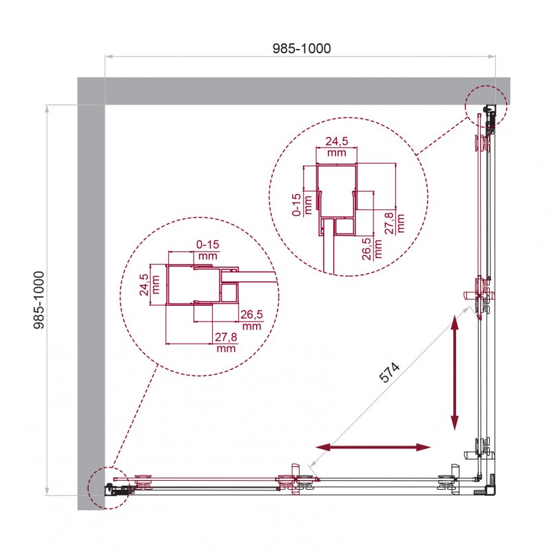 Душевой уголок BELBAGNO LUCE-A-2 Душевой уголок BELBAGNO LUCE-A-2