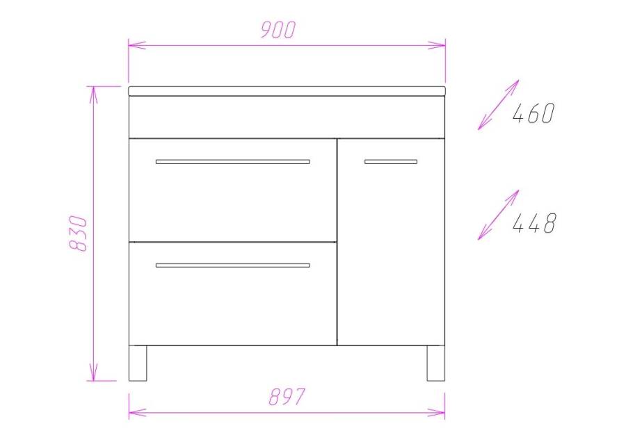 Тумба Onika Олимп 90 напольная, белая (ум. Оника 90) Тумба Onika Олимп 90 напольная, белая (ум. Оника 90)
