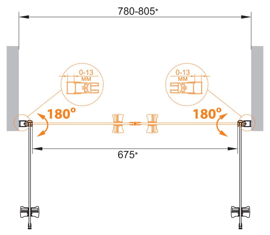 ECO-O-B-2-80-P-Cr Душевая дверь ECO-O-B-2-80-P-Cr Душевая дверь