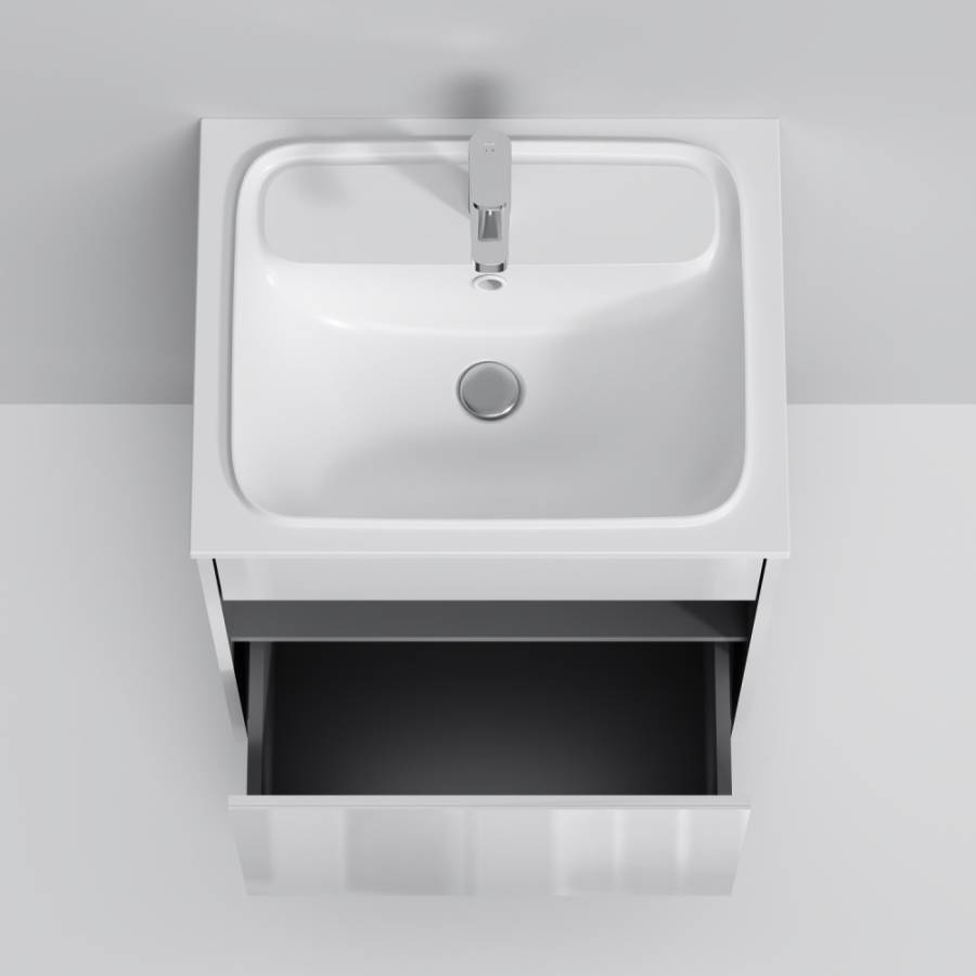 База под раковину с нишей и 1 ящиком, 60 см, белый глянец, универсальная M8FFUX0601WG База под раковину с нишей и 1 ящиком, 60 см, белый глянец, универсальная M8FFUX0601WG