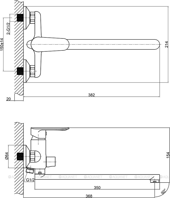 Смеситель Rossinka RS32-32 для ванны универсальный Смеситель Rossinka RS32-32 для ванны универсальный