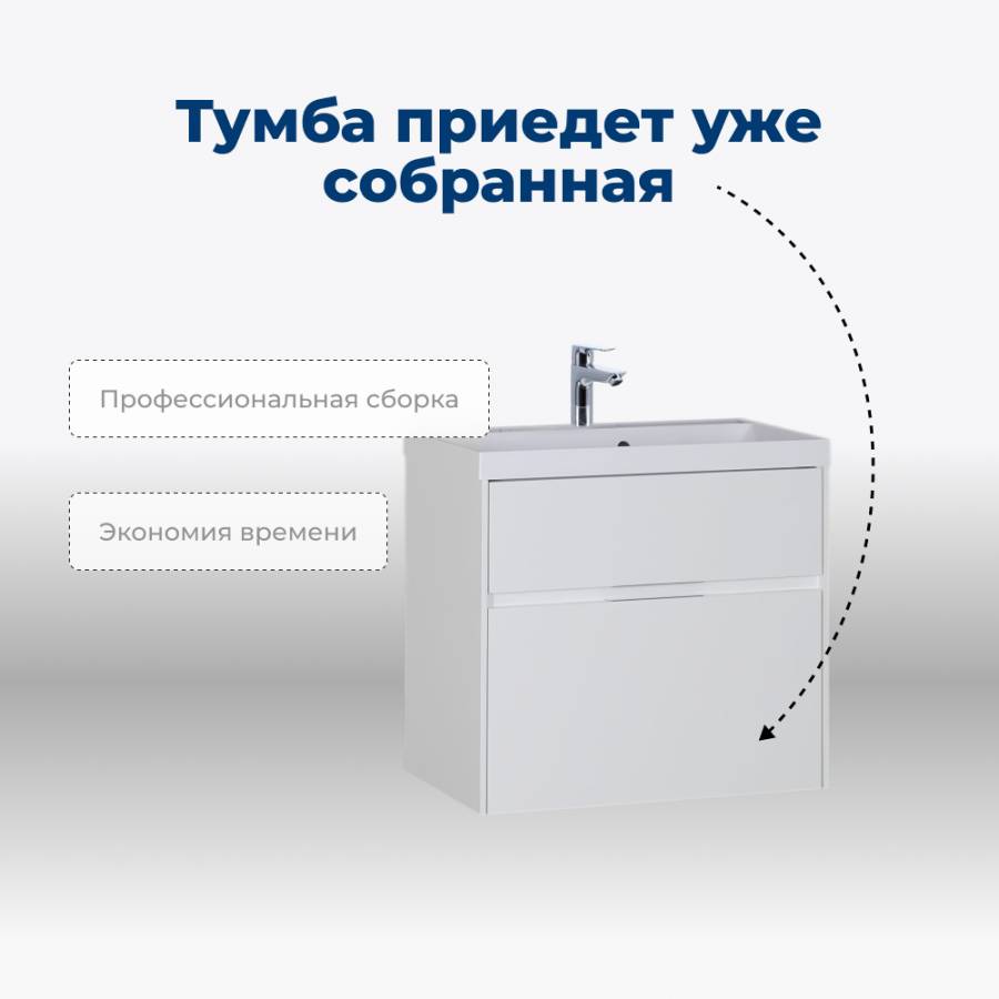 Тумба под раковину Aquanet Латина 70 белый (2 ящика) Тумба под раковину Aquanet Латина 70 белый (2 ящика)