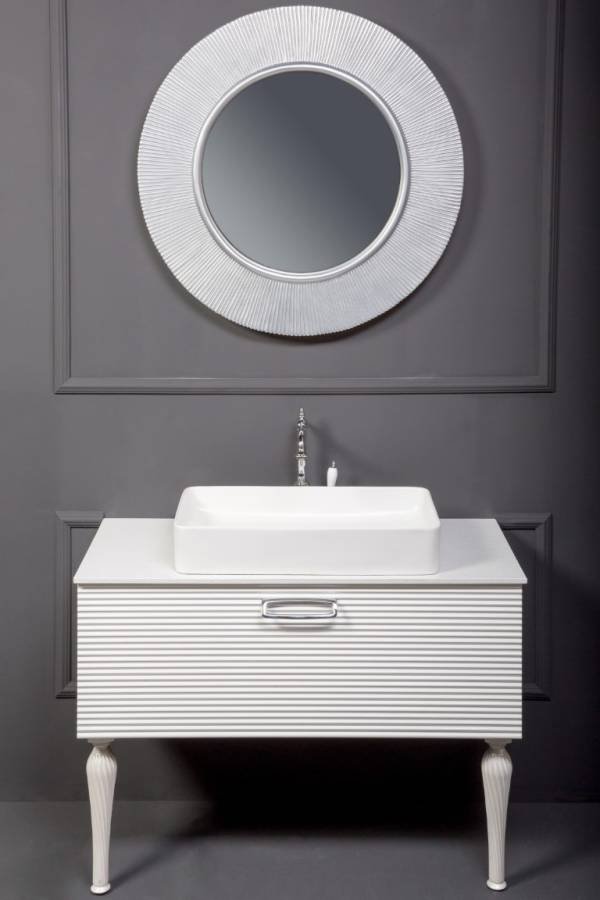 Тумба Linea 100 белая + Золото_Комплект 842-100-WG Boheme Тумба Linea 100 белая + Золото_Комплект 842-100-WG Boheme