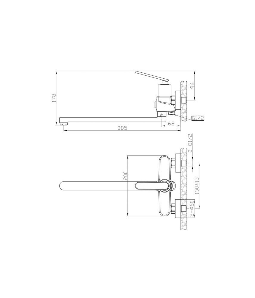 Смеситель для ванны/душа Agger Beauty A2621100 Смеситель для ванны/душа Agger Beauty A2621100