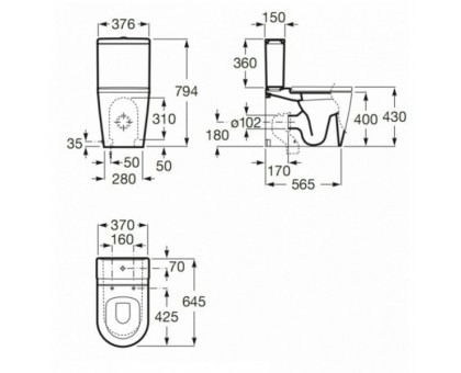Бачок для унитаза Roca Inspira Round 341520000