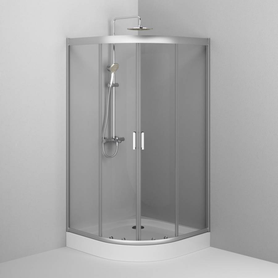 W90UG-401-100MT Душевая кабина Gem 1/4 Round 100x100 стекло прозрачное, профиль матовый Хром, без по W90UG-401-100MT Душевая кабина Gem 1/4 Round 100x100 стекло прозрачное, профиль матовый Хром, без по