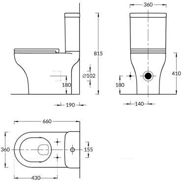 Унитаз BUONGIORNO напольный безободковый, белый глянцевый