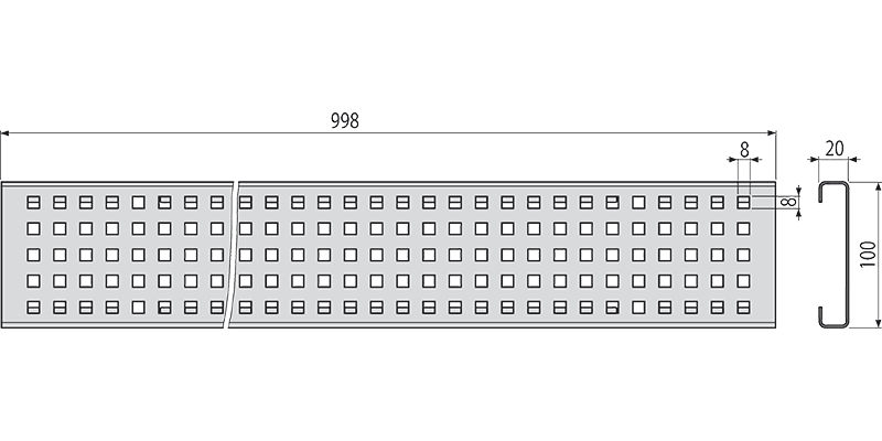 Решетка для дренажного желоба 100 мм, оцинкованная сталь Решетка для дренажного желоба 100 мм, оцинкованная сталь