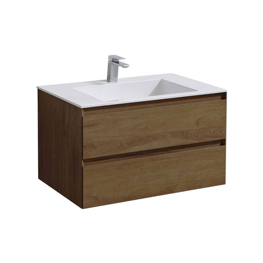 База под раковину Luka 800 подвесная, 2 выкатных ящика soft-close, T.Oak База под раковину Luka 800 подвесная, 2 выкатных ящика soft-close, T.Oak