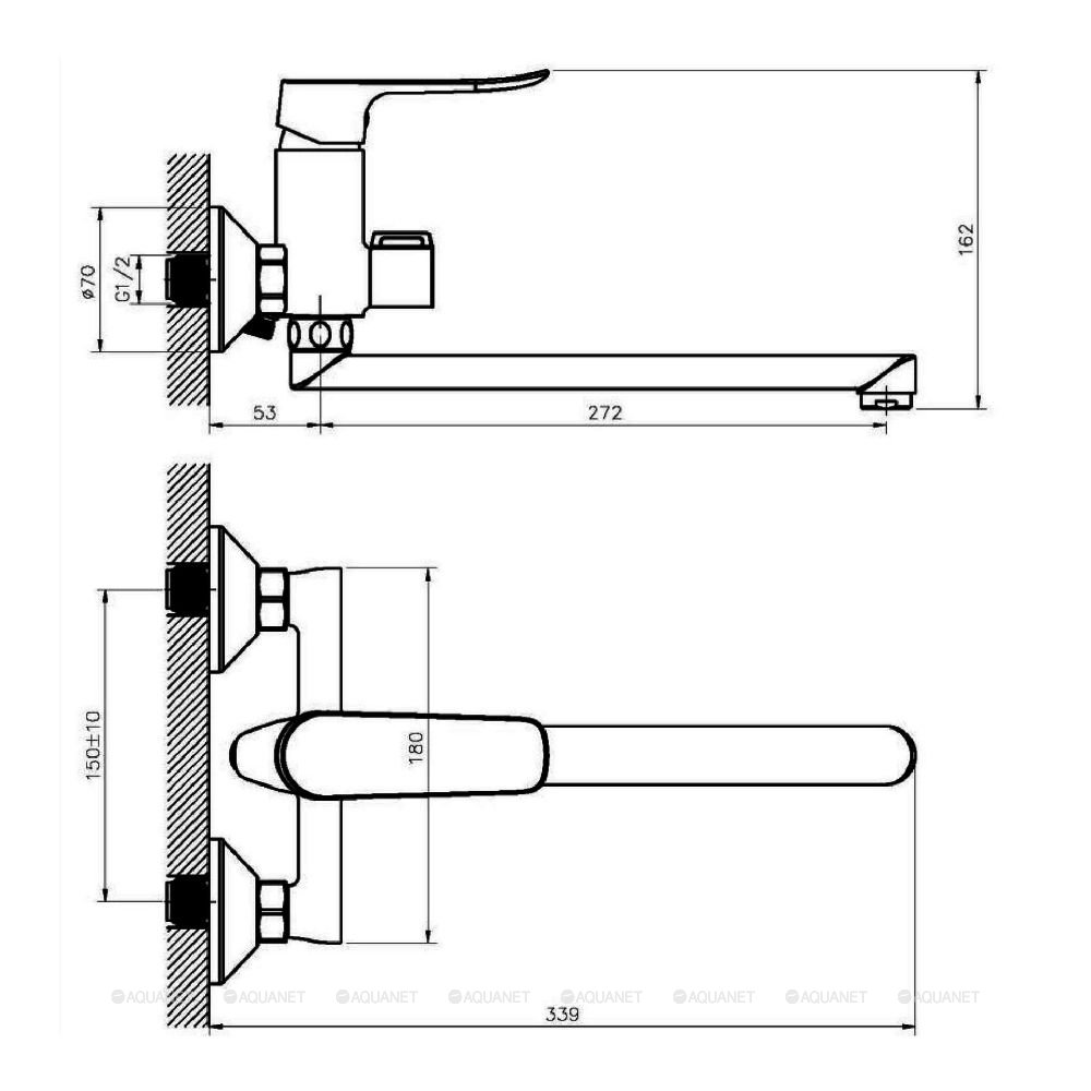 Смеситель для ванны/душа Agger Nice A2521100 с душевым набором Смеситель для ванны/душа Agger Nice A2521100 с душевым набором