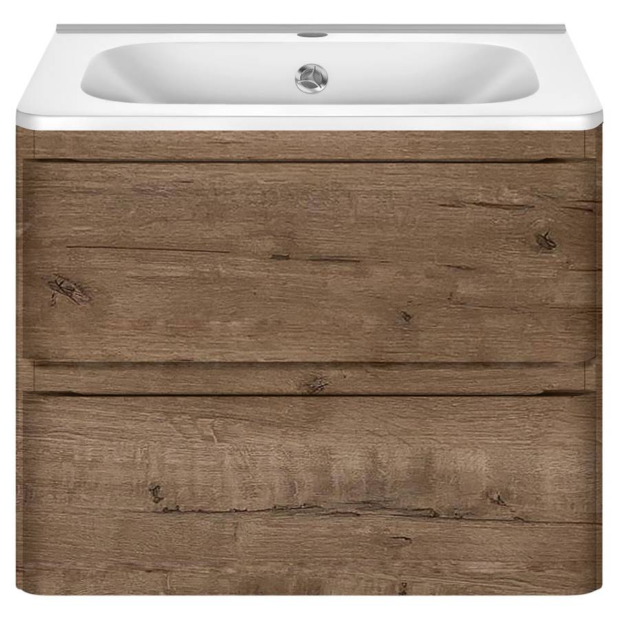 База под раковину Vico 600 подвесная, 2 выкатных ящика soft close, V.Oak База под раковину Vico 600 подвесная, 2 выкатных ящика soft close, V.Oak