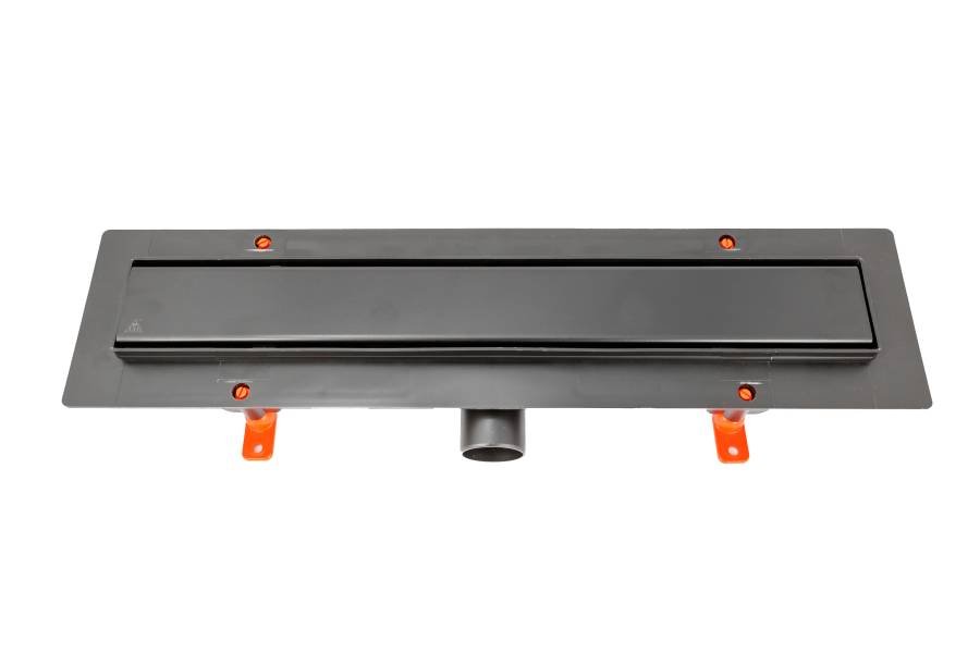 Душевой лоток 35 см Creto Uni CRE-350 UB с решеткой, черный Душевой лоток 35 см Creto Uni CRE-350 UB с решеткой, черный