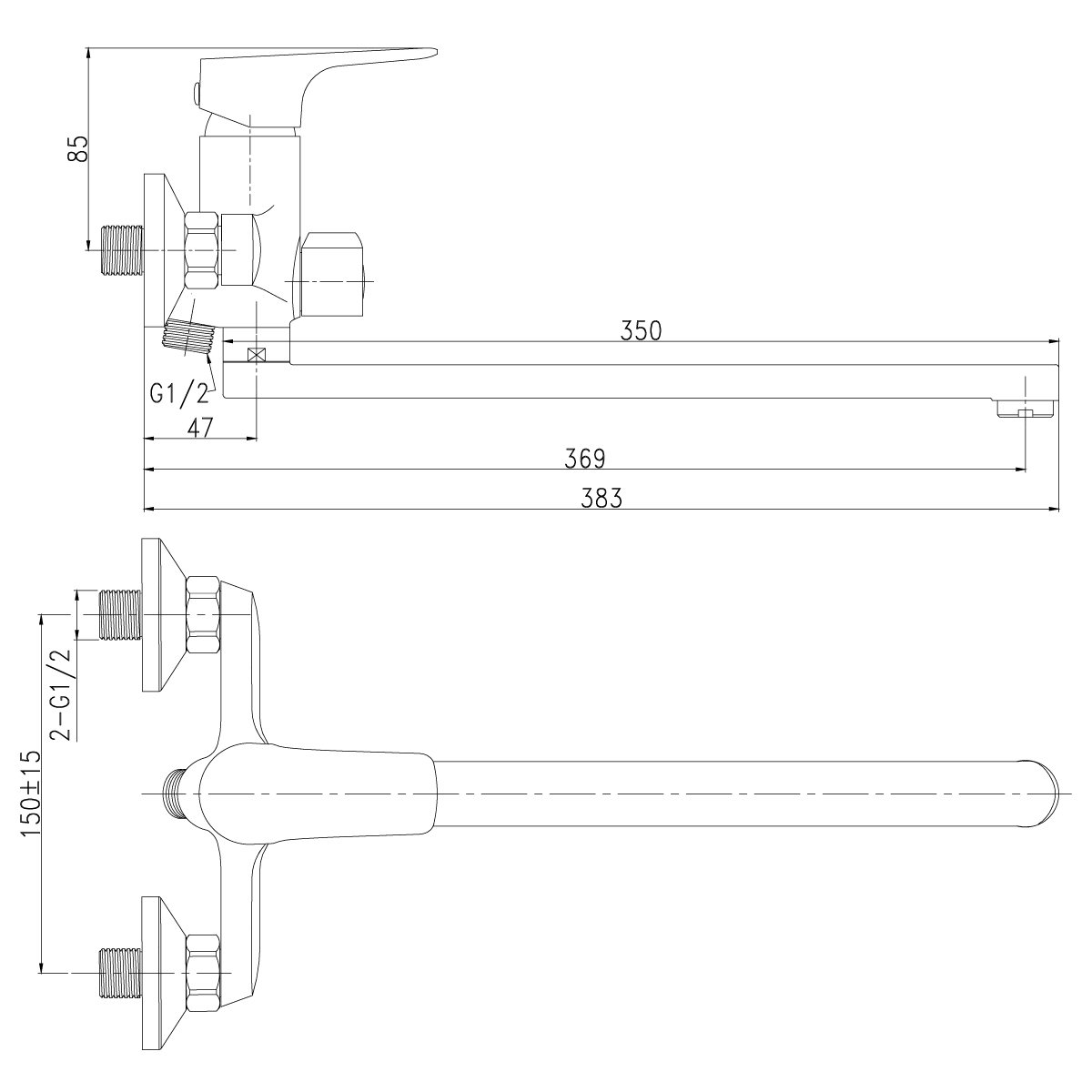 Смеситель Rossinka RS31-32 для ванны универсальный Смеситель Rossinka RS31-32 для ванны универсальный
