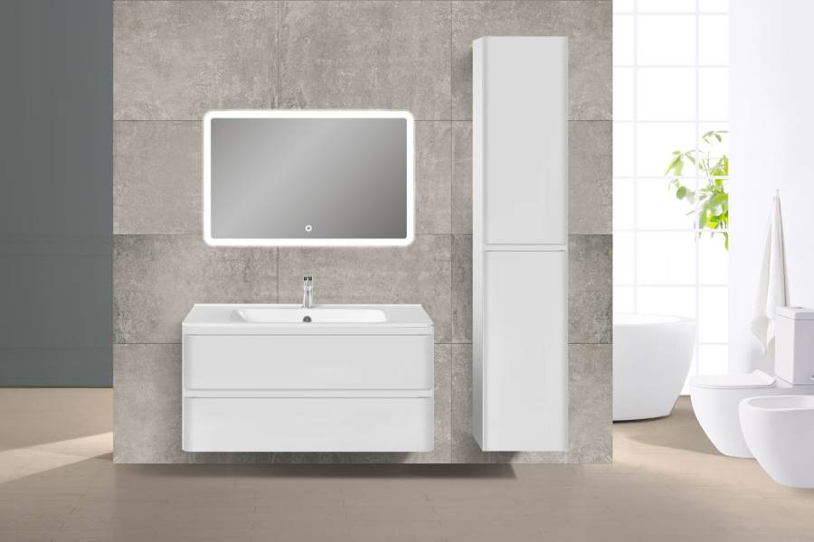 База под раковину Vico 1000 подвесная, 2 выкатных ящика soft close, G.White База под раковину Vico 1000 подвесная, 2 выкатных ящика soft close, G.White