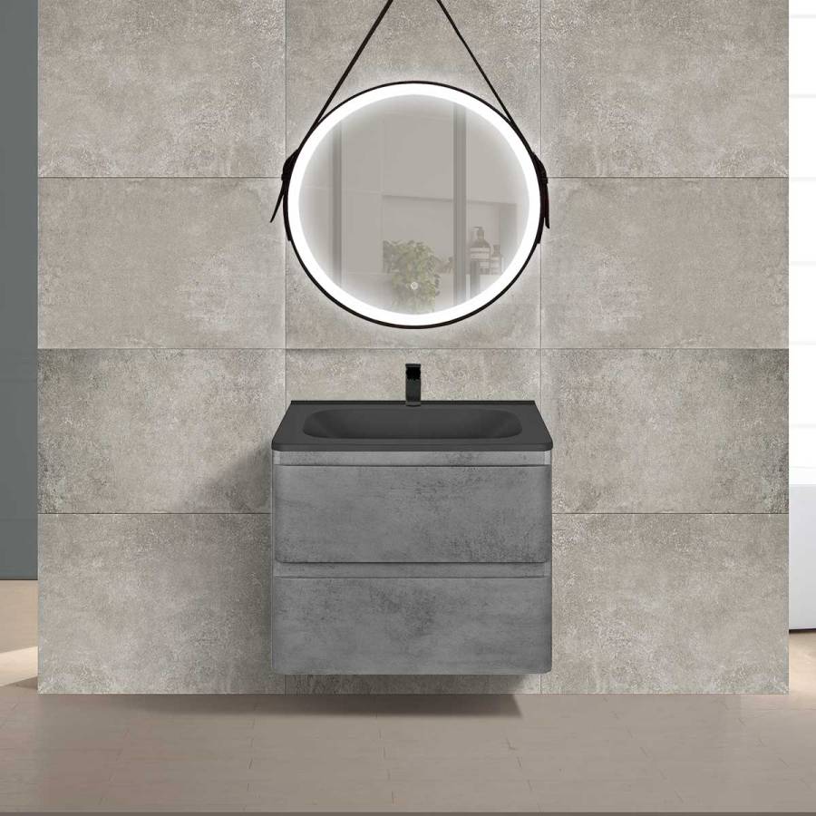 База под раковину Vico 600 подвесная, 2 выкатных ящика soft close, Beton База под раковину Vico 600 подвесная, 2 выкатных ящика soft close, Beton