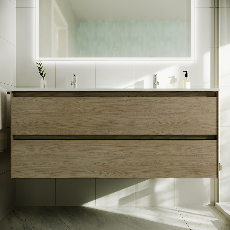 Тумба подвесная SANCOS Cento 1190х450х500, c двумя ящиками оснащенными доводчиками, карпатская ель, арт. CN120-2KE Тумба подвесная SANCOS Cento 1190х450х500, c двумя ящиками оснащенными доводчиками, карпатская ель, арт. CN120-2KE