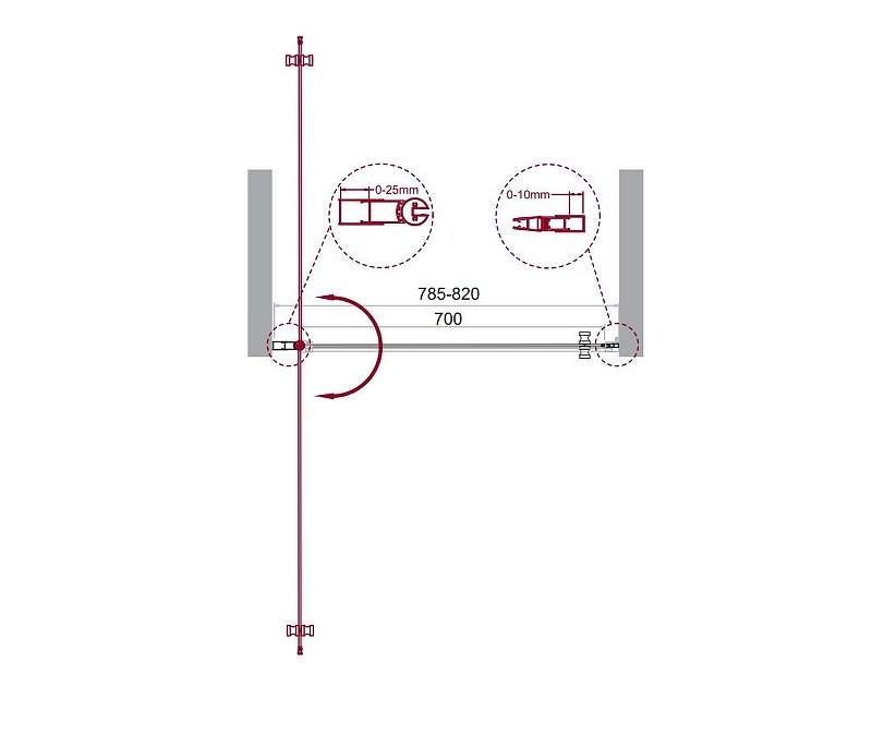Душевая дверь BelBagno ETNA-B-1-80-C-Cr-90 Душевая дверь BelBagno ETNA-B-1-80-C-Cr-90