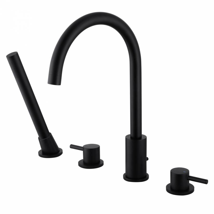 Смеситель ABBER Wasser Kreis AF8113B на борт ванны, черный матовый Смеситель ABBER Wasser Kreis AF8113B на борт ванны, черный матовый