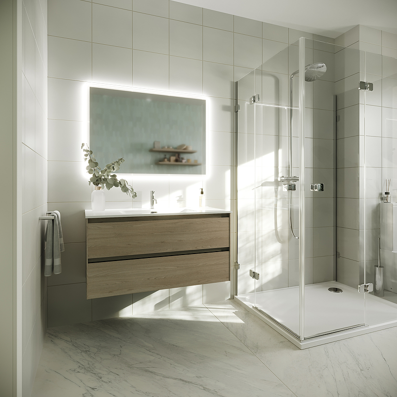 Тумба подвесная SANCOS Cento 990х450х500, c двумя ящиками оснащенными доводчиками, карпатская ель, арт.CN100KE Тумба подвесная SANCOS Cento 990х450х500, c двумя ящиками оснащенными доводчиками, карпатская ель, арт.CN100KE