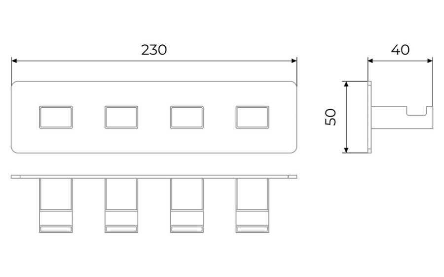 Вешалка Timo Selene 17015/17 четыре крючка, золото матовое Вешалка Timo Selene 17015/17 четыре крючка, золото матовое