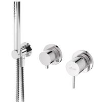 LEAF-DIM3-D-L-01 Встраиваемый смеситель для душа с переключателем на 3 выхода, в комплекте с ручным душем, исполнение Хром