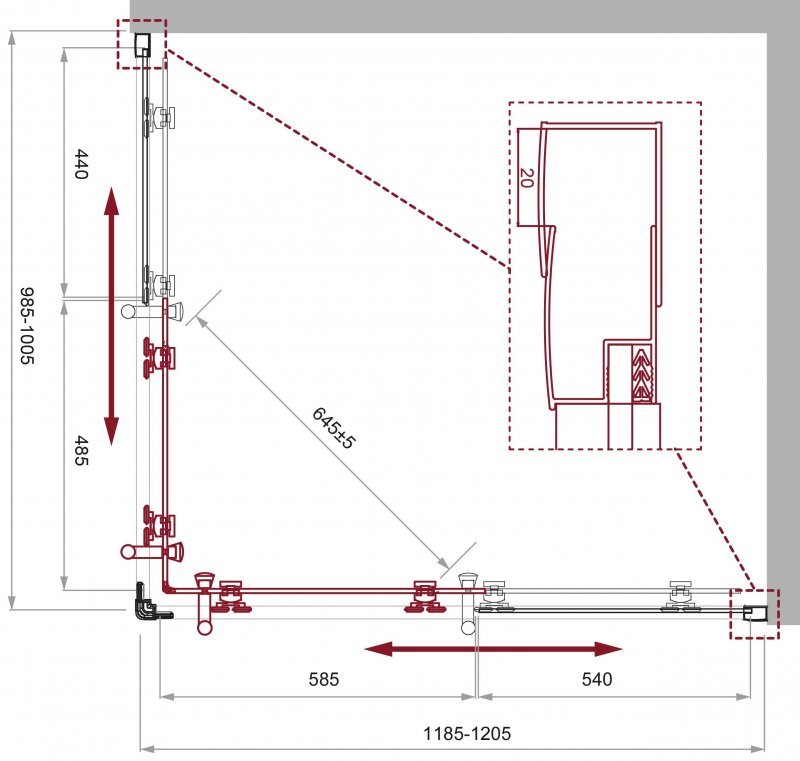 Душевой уголок BelBagno UNO-195-AH-2-90/70-P-Cr Душевой уголок BelBagno UNO-195-AH-2-90/70-P-Cr