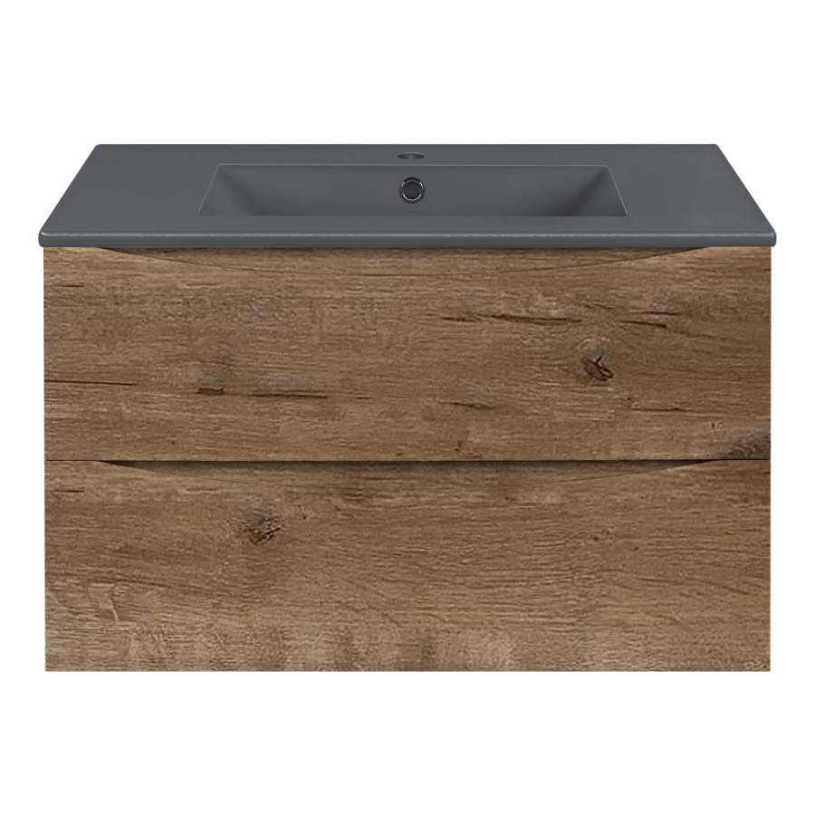 База под керамическую раковину Mia 800 подвесная, 2 выкатных ящика soft close, V.Oak База под керамическую раковину Mia 800 подвесная, 2 выкатных ящика soft close, V.Oak