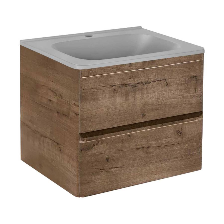 База под раковину Vico 600 подвесная, 2 выкатных ящика soft close, V.Oak База под раковину Vico 600 подвесная, 2 выкатных ящика soft close, V.Oak