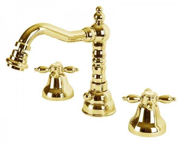 NOSTALGIA-BBS2-03/24 Смеситель на биде на три отверстия с донным клапаном золото, ручки золото NOSTALGIA-BBS2-03/24 Смеситель на биде на три отверстия с донным клапаном золото, ручки золото