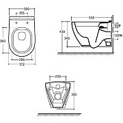 Унитаз консольный керам. LAPARET Bianca с сиденьем микролифт белый с1