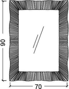 Зеркало SOHO золото 70х100 ППУ с подсветкой 563 Boheme