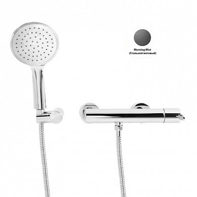 LEAF-D-L-MM Смеситель для душа однорычажный в комплекте с ручным душем, шлангом и держателем, исполнение Morning Mist