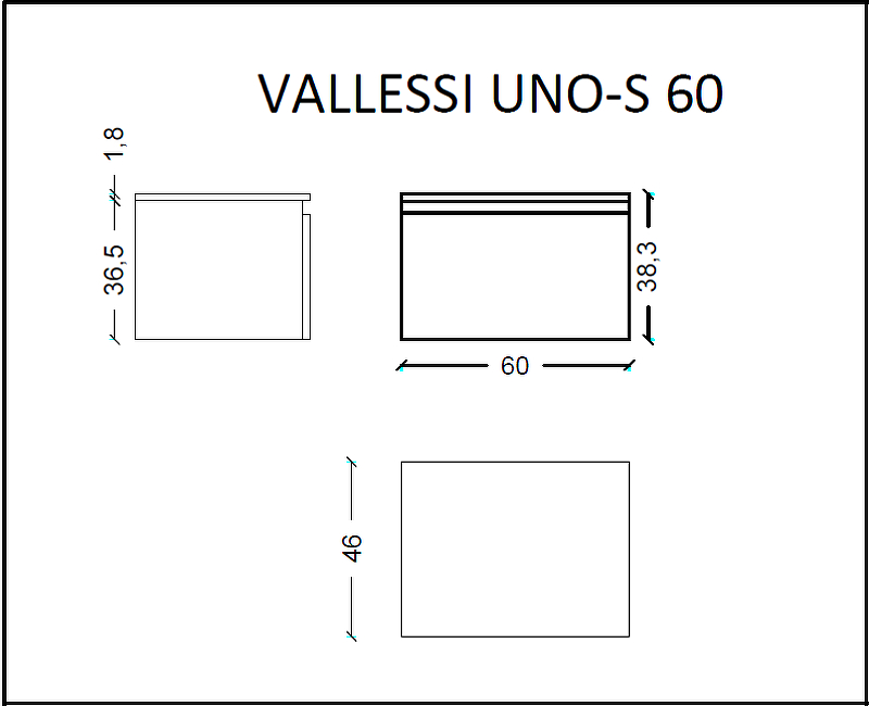 Ящик под столешницу 60см АНТРАЦИТ мат. VALLESSI UNO-S 897-060-A mat Boheme Ящик под столешницу 60см АНТРАЦИТ мат. VALLESSI UNO-S 897-060-A mat Boheme