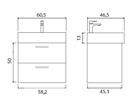 Тумба под раковину Creto Tivoli Bamenda 60 Тумба под раковину Creto Tivoli Bamenda 60