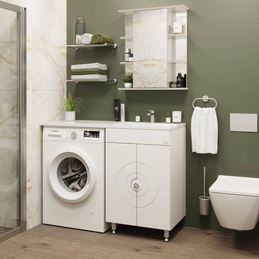 Тумба Onika Космос 60 напольная, под стиральную машину, белая (ум.Марсал 120) Тумба Onika Космос 60 напольная, под стиральную машину, белая (ум.Марсал 120)