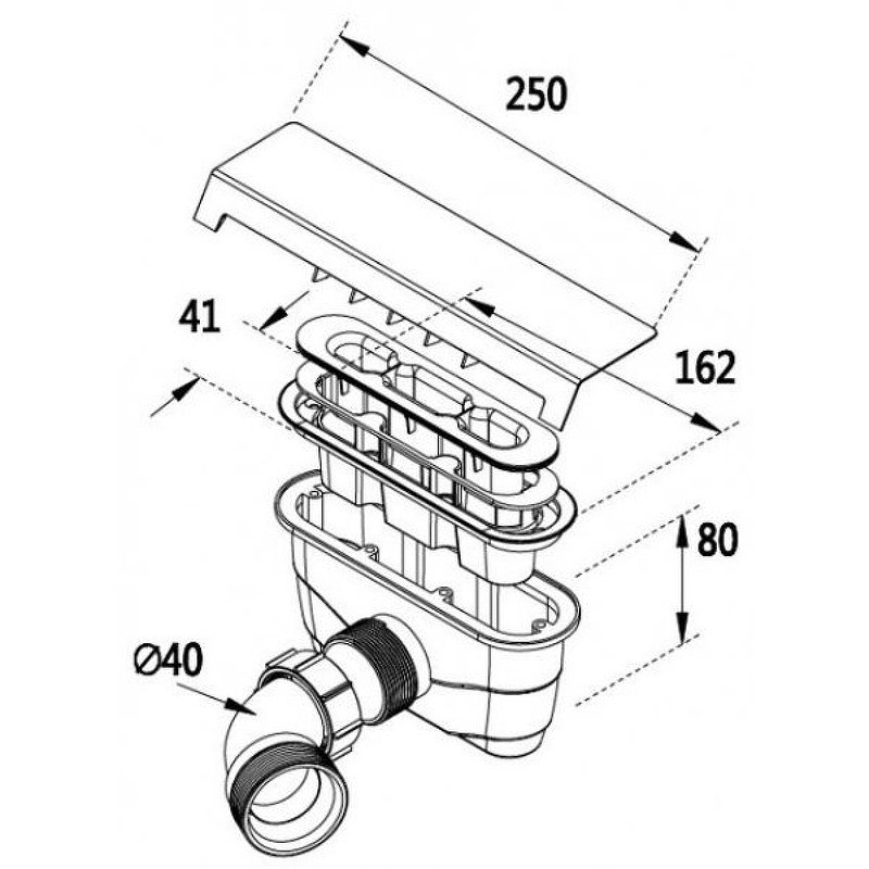 Сифон для поддов из искусственного мрамора CEZARES TRAY-AS-01 Сифон для поддов из искусственного мрамора CEZARES TRAY-AS-01