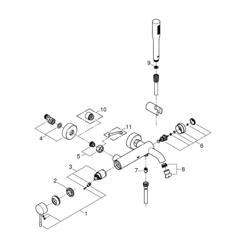 Смеситель для ванны Grohe Essence New 33628001 хром Смеситель для ванны Grohe Essence New 33628001 хром