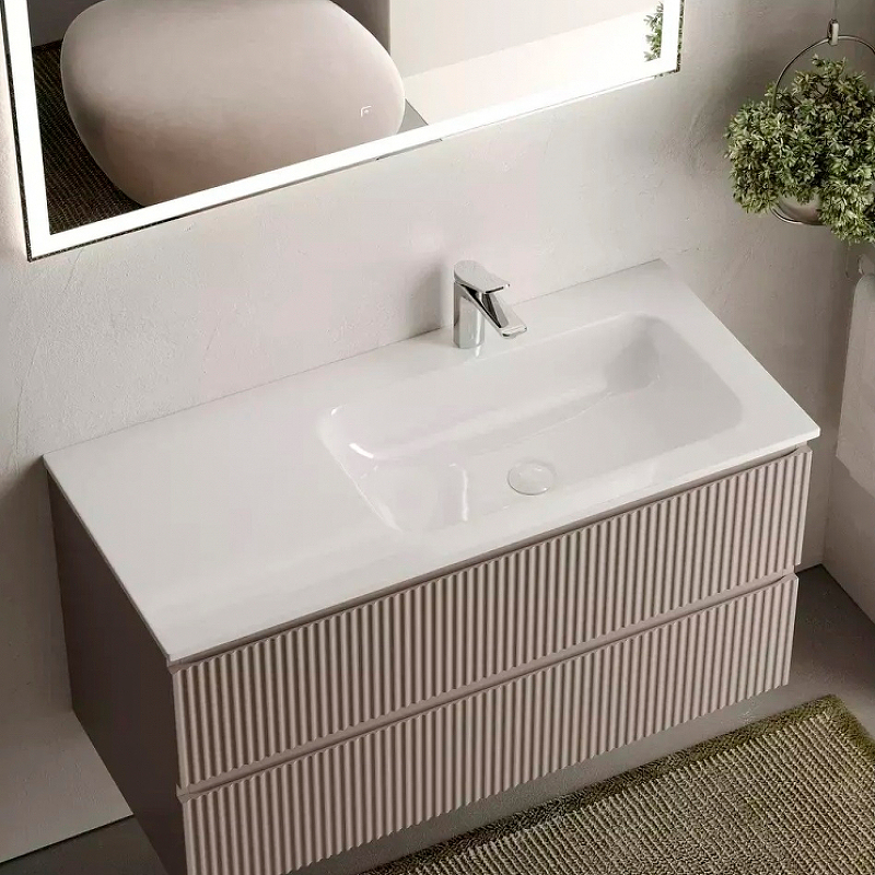 Тумба подвесная SANCOS Snob R правая 995х445х500, c двумя ящиками оснащенными доводчиками, Doha Soft, арт.SNR100RSM Тумба подвесная SANCOS Snob R правая 995х445х500, c двумя ящиками оснащенными доводчиками, Doha Soft, арт.SNR100RSM