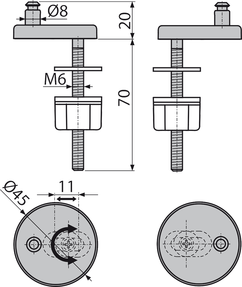 Петли с нижним монтажом, крышка из нержавеющей стали Петли с нижним монтажом, крышка из нержавеющей стали
