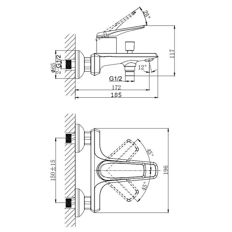 Смеситель для ванны с коротким изливом RUSH Nevis (NE1735-44) Смеситель для ванны с коротким изливом RUSH Nevis (NE1735-44)