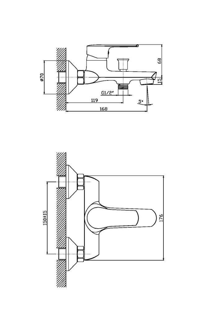Смеситель для ванны/душа Orange Sofi M43-100cr с душевым набором Смеситель для ванны/душа Orange Sofi M43-100cr с душевым набором
