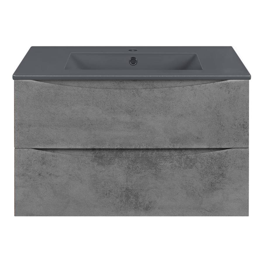 База под керамическую раковину Mia 800 подвесная, 2 выкатных ящика soft close, Beton База под керамическую раковину Mia 800 подвесная, 2 выкатных ящика soft close, Beton